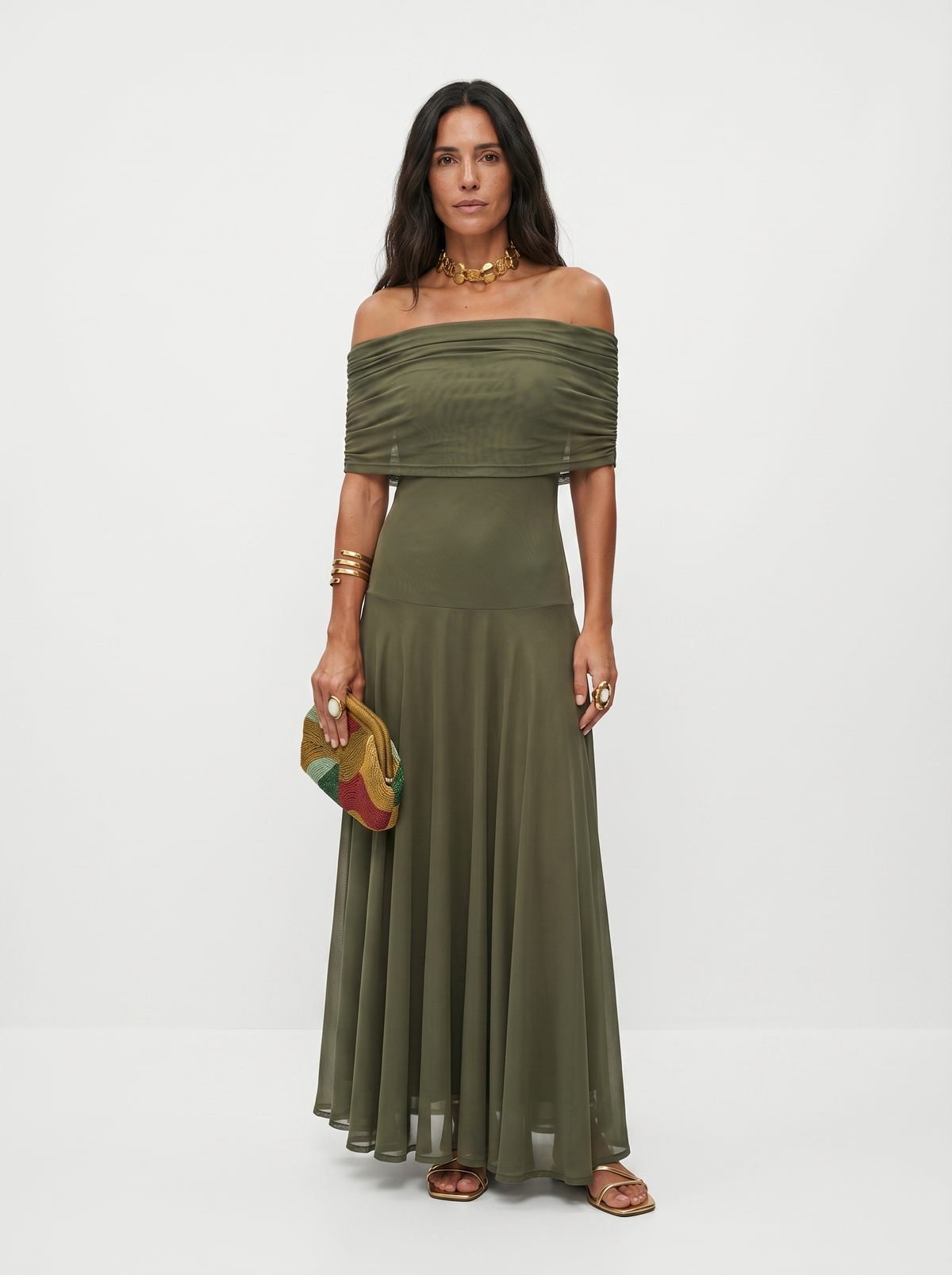 Marina Roca Carla | Vestido maxi elegante y sencillo – Verde – photo 12