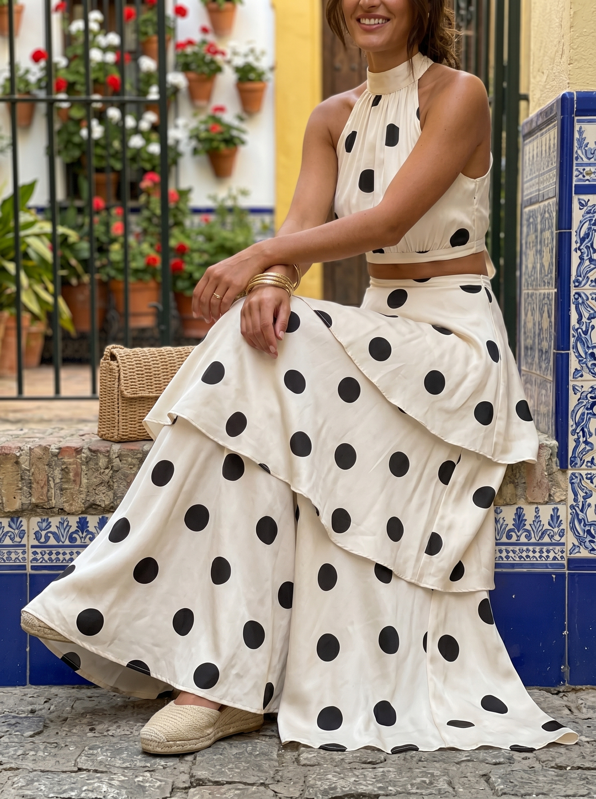 Marina Roca Lucía | Conjunto top y falda larga de lunares – photo 5