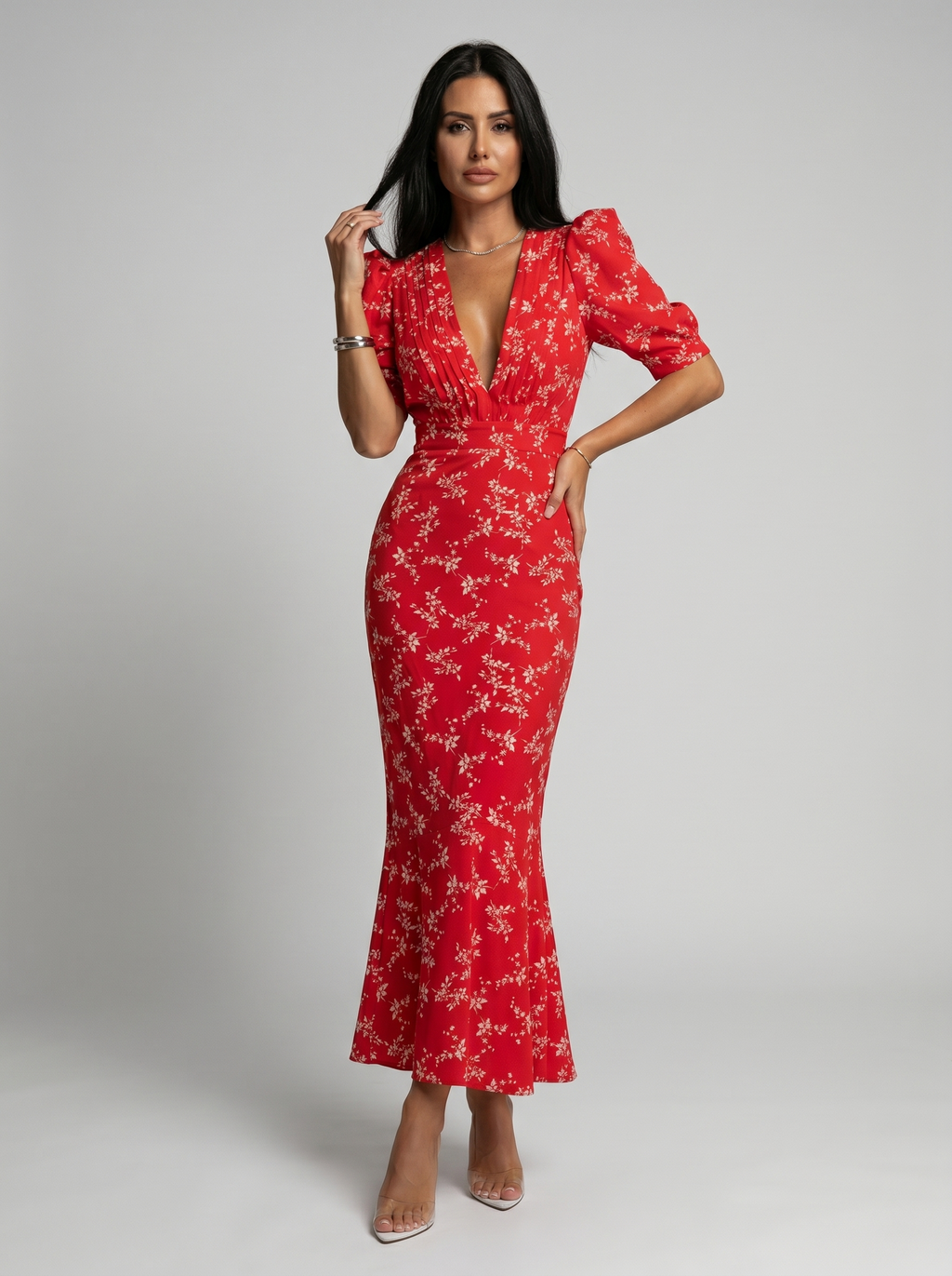 Marina Roca Amaia | Vestido con diseño floral y cuello en V – photo 4