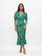 Marina Roca Amaia | Vestido con diseño floral y cuello en V – Verde – photo 12