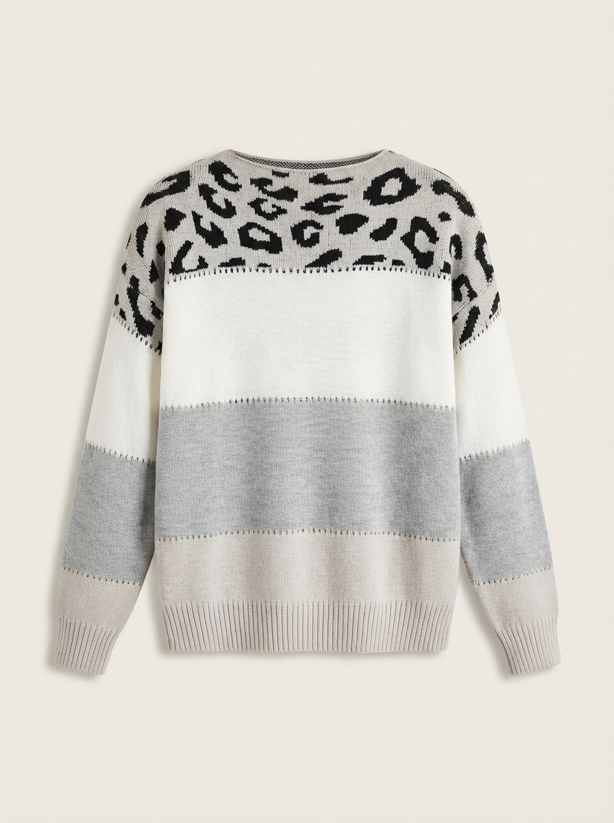 Clara’s Boutique Hamptons Diana - Suéter de Punto con Detalles de Leopardo – photo 3