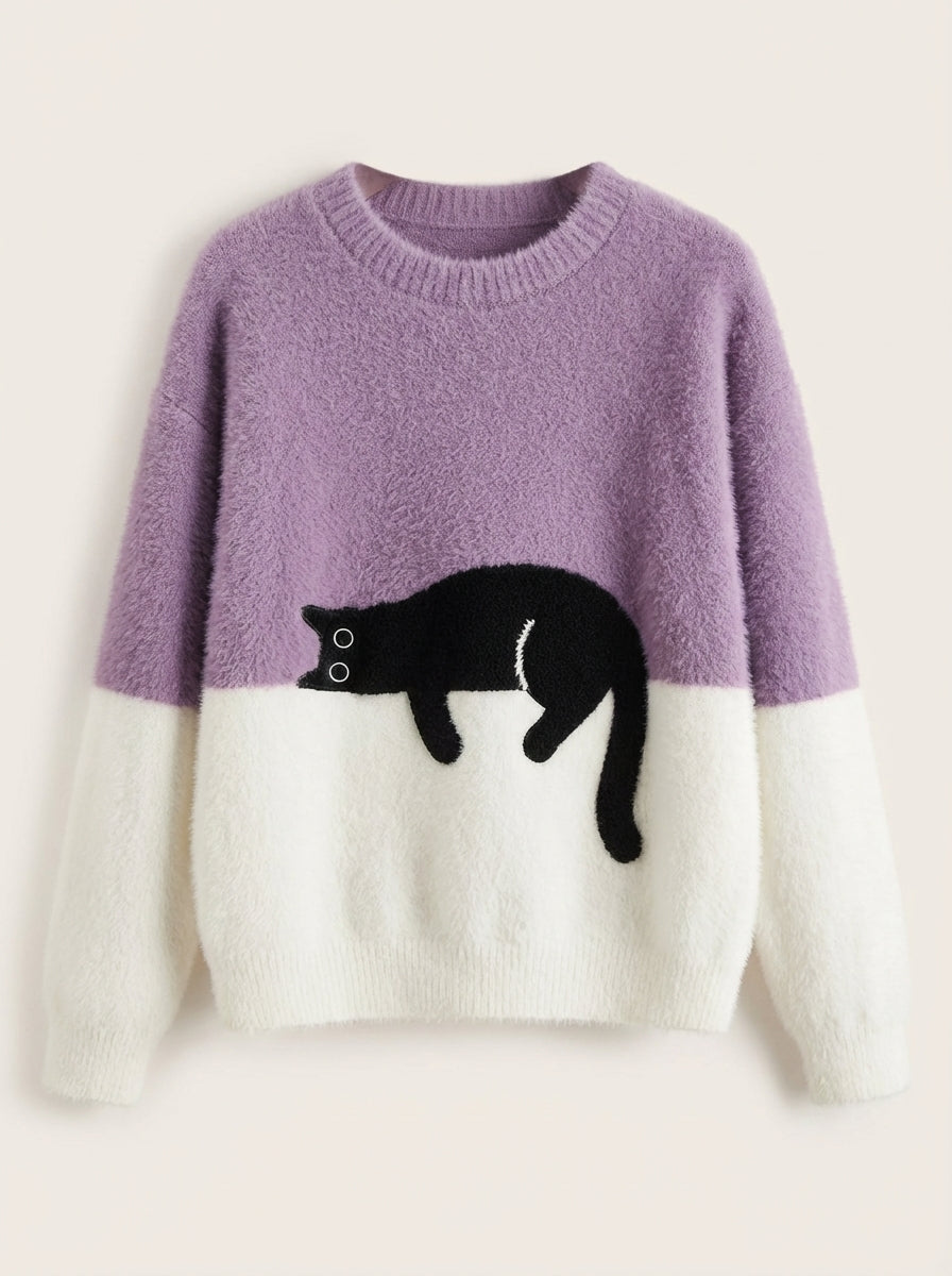 Vela Montesa Luna - Sudadera para Mujer con Gráfico de Gato – photo 3
