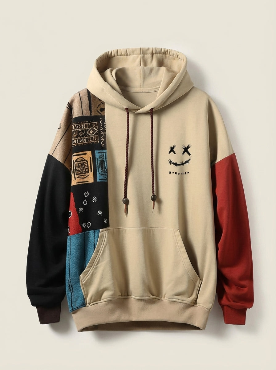 León de Castilla Axel - Sudadera Urbana Patchwork con Capucha – photo 3
