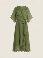Mónica | Vestido de chiffon con escote en V