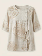 Olivia Sur Macarena - Blusa Casual con Bordados Geométricos – photo 3
