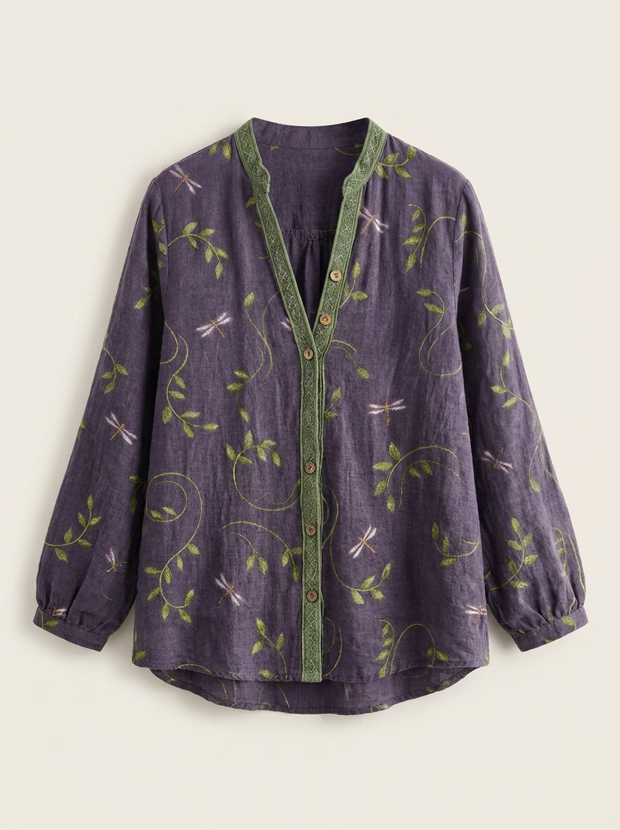 Medina Córdoba Brianna - Camisa Elegante Vintage con Estampado Floral – photo 3
