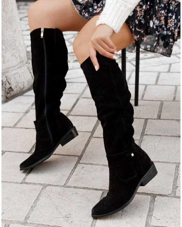 Marina Roca ZAVIRA | Botas de ante elegantes y cálidas para mujer – Negro – photo 3