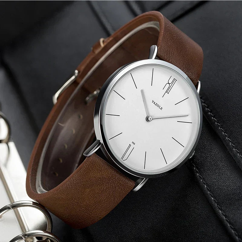 Marina Roca Coleman - Reloj Minimalista – Marrón & Blanco – photo 3
