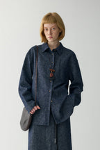 Anamartinezmadrid Silvia | Sobrecamisa de Algodón y Lino – Azul Océano