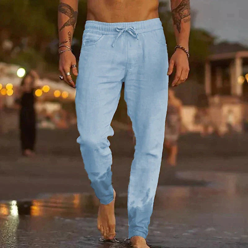 Marina Roca GABRIELE | Pantalón de lino – Azul Cielo – photo 7