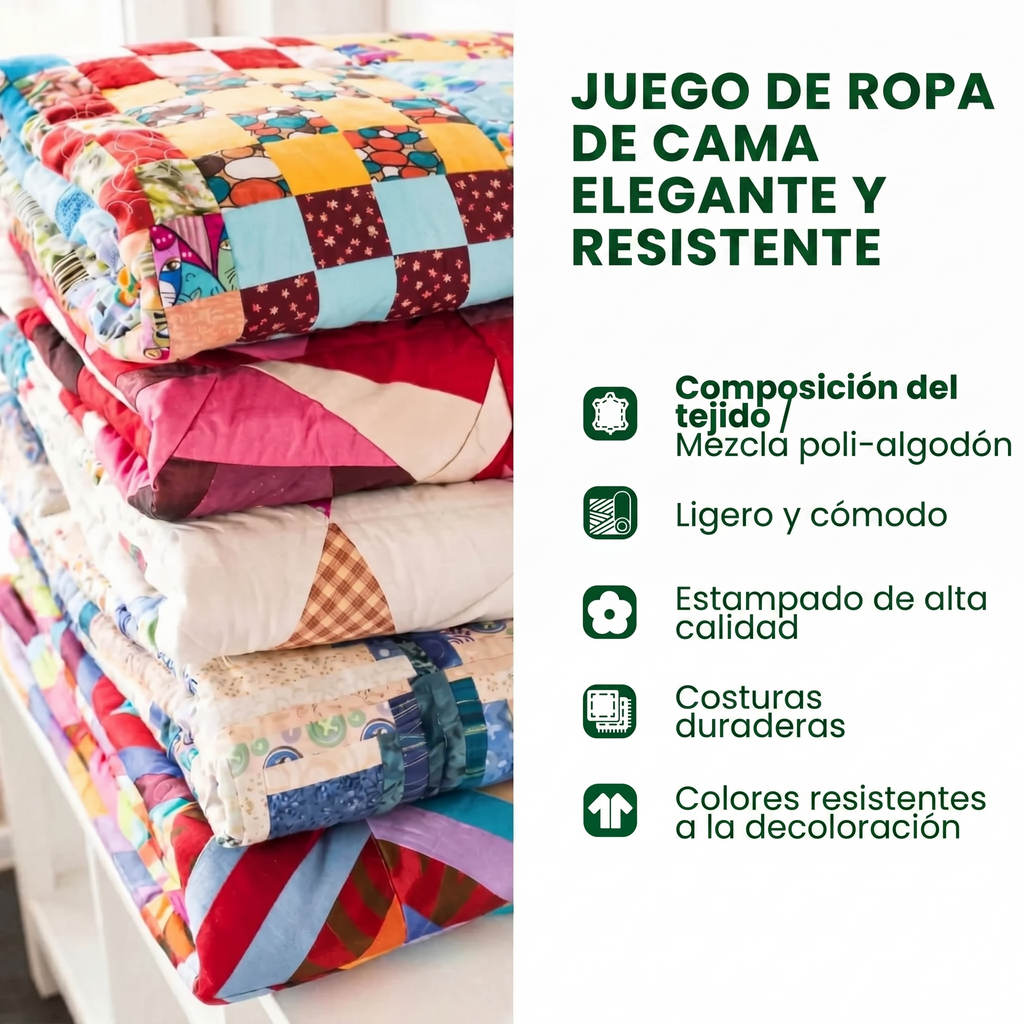 Hecho Bonito Juego de Cama Acolchado de 3 Piezas - Corazones Enamorados – photo 3