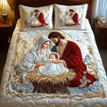 Hecho Bonito Juego de Cama Acolchado de 3 Piezas - Magia de Papá Noel