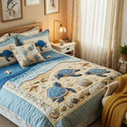 Hecho Bonito Juego de Cama Acolchado de 3 Piezas - Olas del océano – photo 5