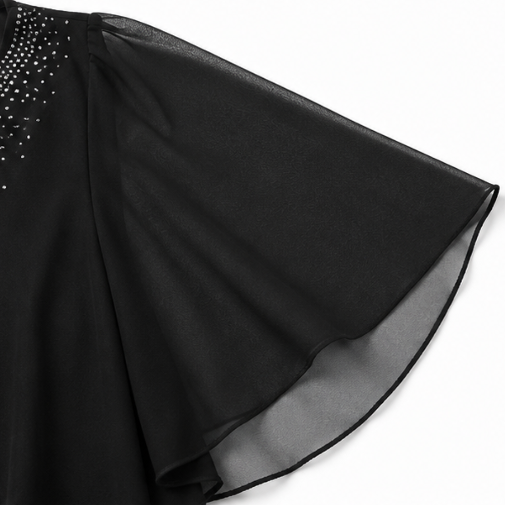 Anamartinezmadrid Joaquina | Vestido Midi de Invitada con Capa de Gasa y Escote en Pico – photo 8