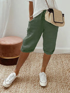 Marina Roca Audrey | Pantalones de Algodón-Lino – Verde – photo 3