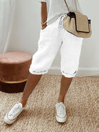 Marina Roca Audrey | Pantalones de Algodón-Lino – Blanco – photo 5