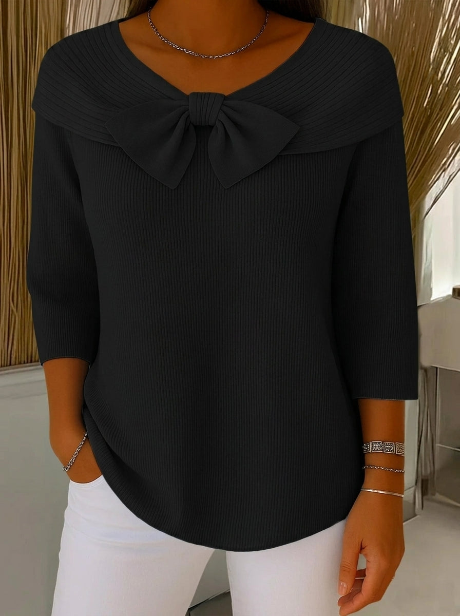 Casa Provincial Trinidad - Jersey con Lazo y Cuello Redondo – Negro – photo 6