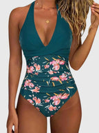 Navarro Granada Florencia - Bañador Elegante para Mujer con Escote en V – Verde Profundo