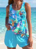 Navarro Granada Amparo  - Bañador Elegante con Efecto Vientre Plano y Short a Juego – Azul