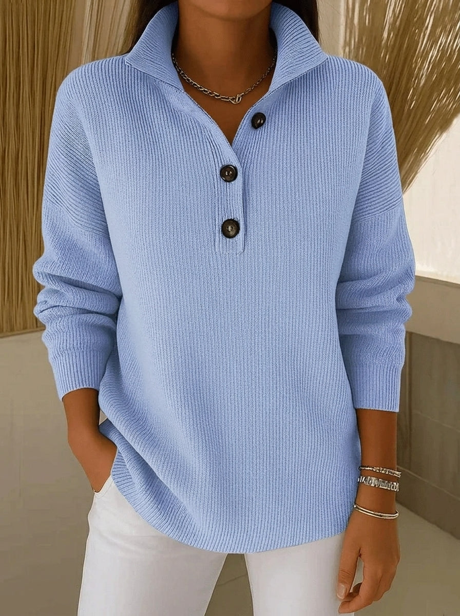 Casa Provincial Amparo - Jersey Polo con Cuello de Pico – Azul Cielo