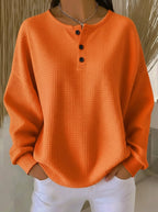 Casa Provincial Milagros - Sudadera Henley Gofrada – Naranja