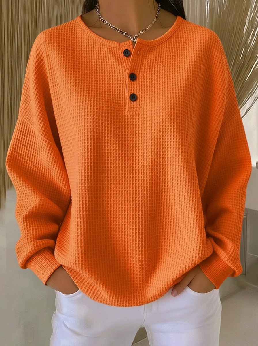 Casa Provincial Milagros - Sudadera Henley Gofrada – Naranja