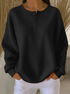Casa Provincial Milagros - Sudadera Henley Gofrada – Negro – photo 4