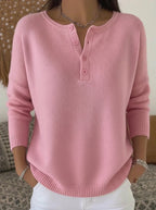 Casa Provincial Helena - Jersey de Punto con Botones Henley – Rosa Claro – photo 5