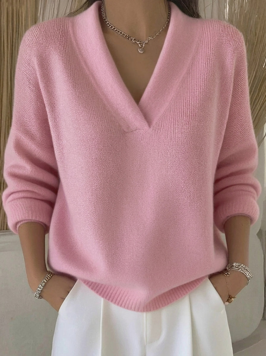 Casa Provincial Violeta - Jersey Holgado con Cuello de Pico – Rosa – photo 2