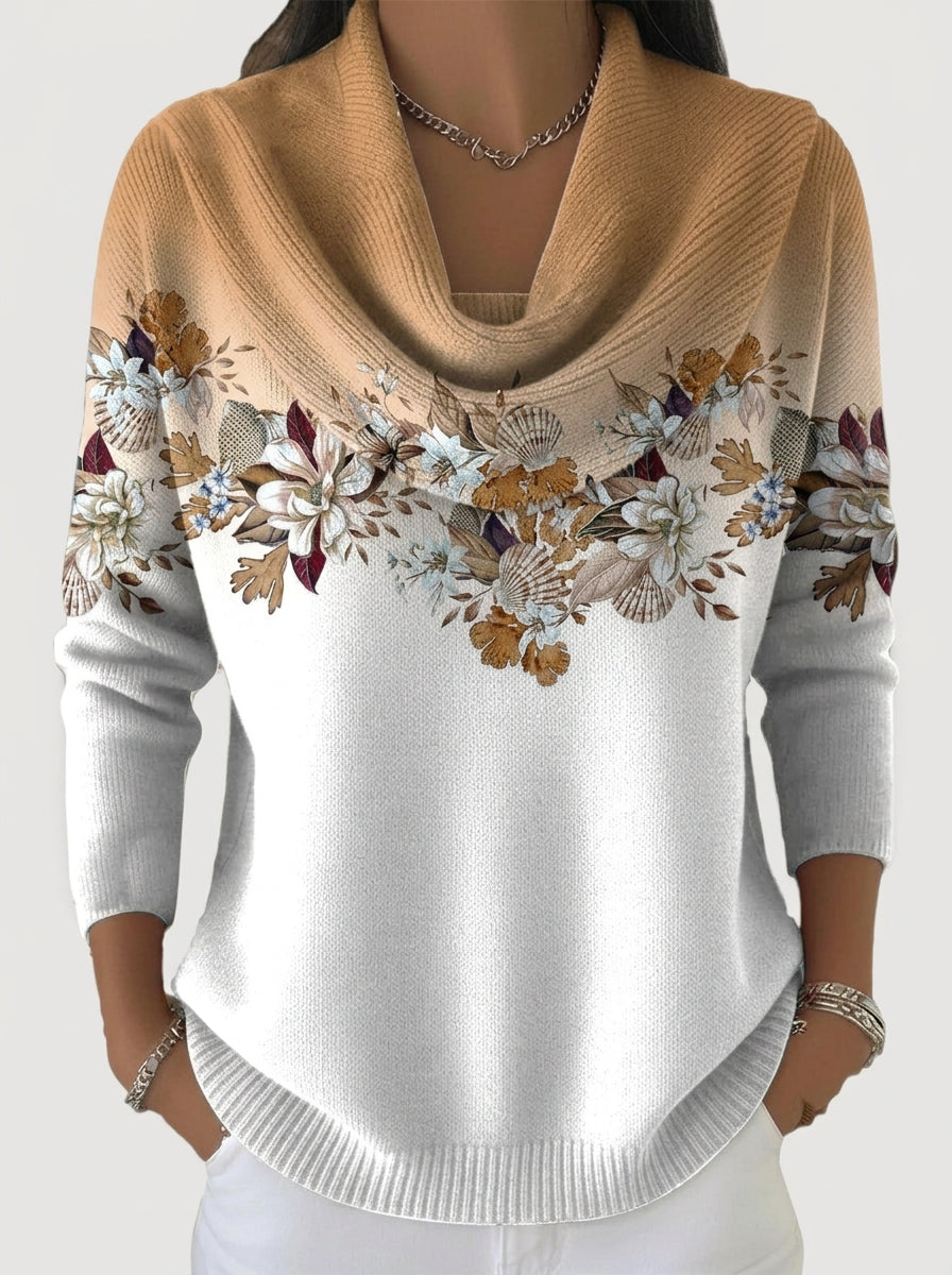 Casa Provincial Alba - Jersey Floral con Cuello Vuelto – Camel – photo 3