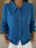 Casa Provincial Vega - Chaqueta de Punto con Cuello Camisero – Azul