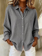 Casa Provincial Jimena - Camisa de Rayas con Botones – Gris – photo 4