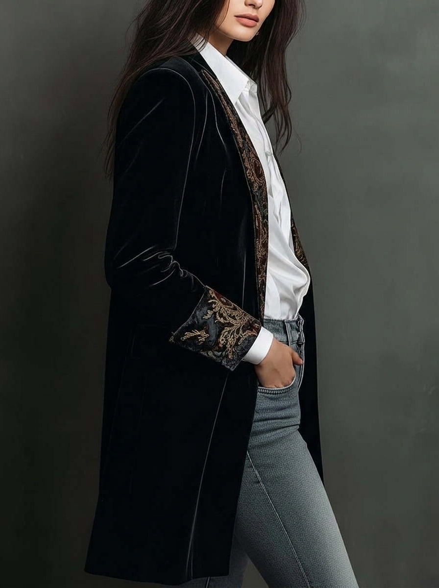 BIANCA MÓDENA Marta ⎸ Blazer de Corte Entallado con Estampado Barroco – photo 3