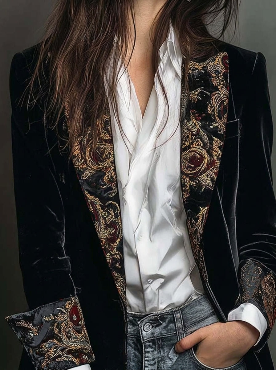 BIANCA MÓDENA Marta ⎸ Blazer de Corte Entallado con Estampado Barroco – photo 4