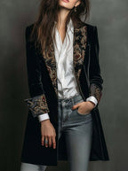 BIANCA MÓDENA Marta ⎸ Blazer de Corte Entallado con Estampado Barroco