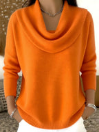 Casa Provincial Julia - Jersey con Cuello Drapeado – Naranja – photo 7