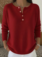 Casa Provincial Helena - Jersey de Punto con Botones Henley – Rojo Intenso – photo 3