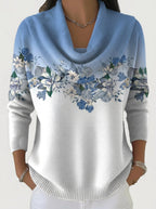 Casa Provincial Alba - Jersey Floral con Cuello Vuelto – Azul – photo 2
