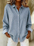 Casa Provincial Jimena - Camisa de Rayas con Botones – Azul