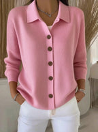 Casa Provincial Josefina - Chaqueta de Punto con Cuello y Botones – Rosa – photo 2
