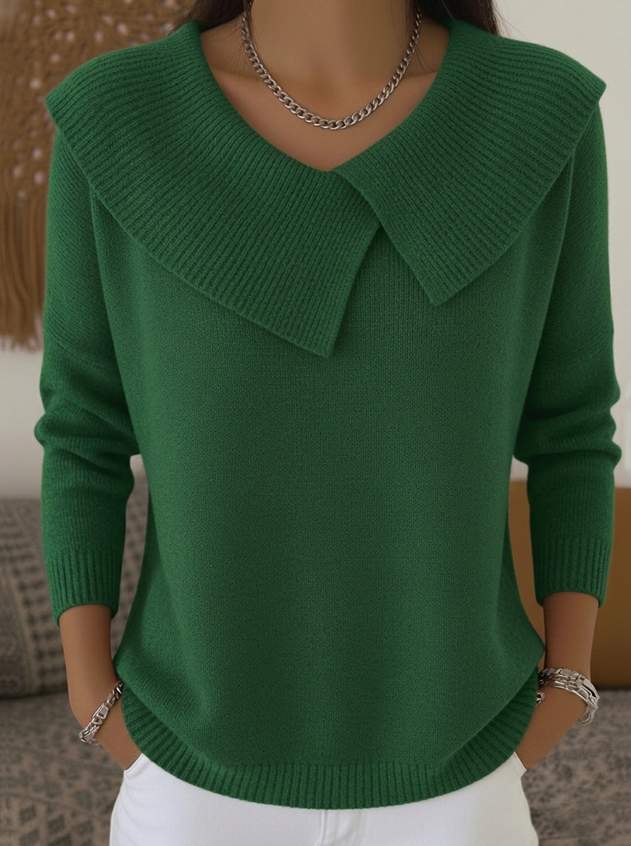 Casa Provincial Soledad - Jersey Cálido con Cuello Vuelto – Verde