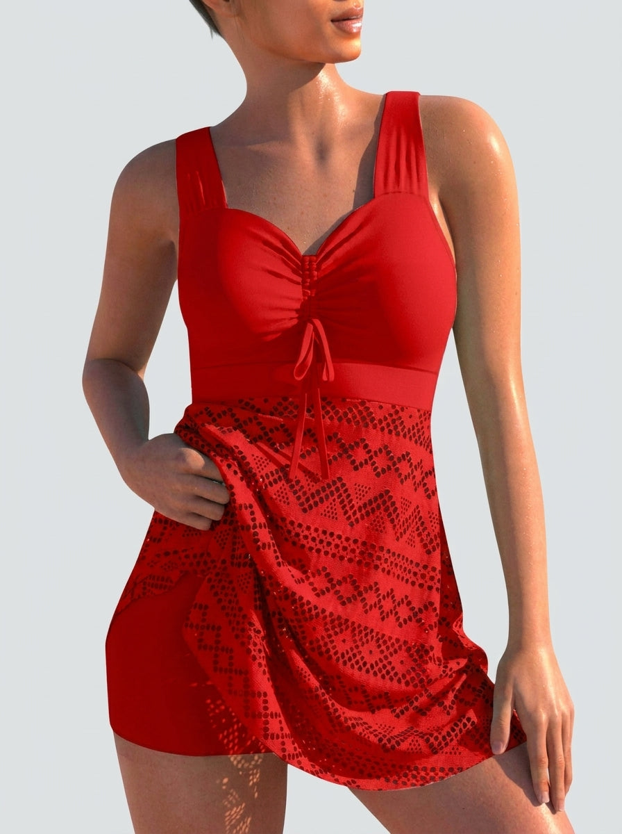 Navarro Granada Isabella - Bañador de Dos Piezas con Falda – Rojo – photo 5