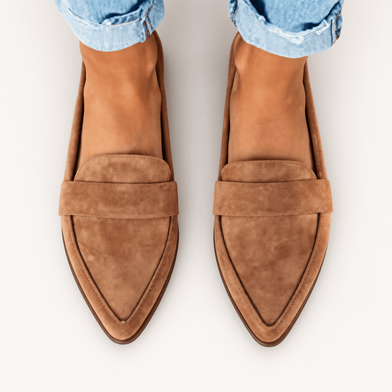 Carlota | Mocasines de ante con punta fina