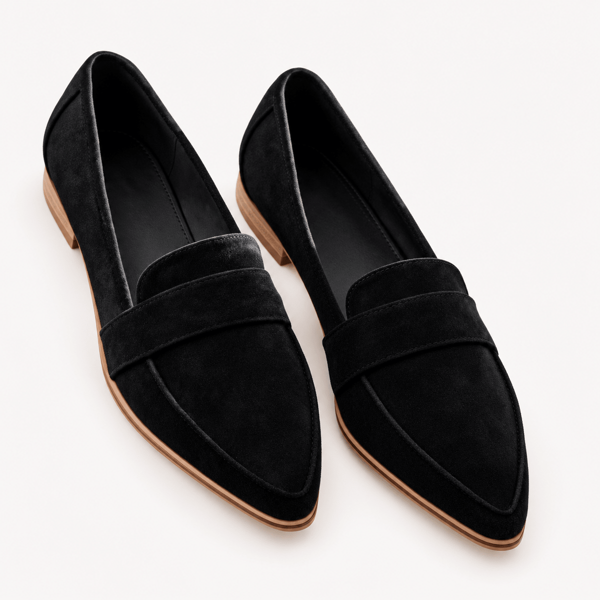 Carlota | Mocasines de ante con punta fina - Carmen Teruel