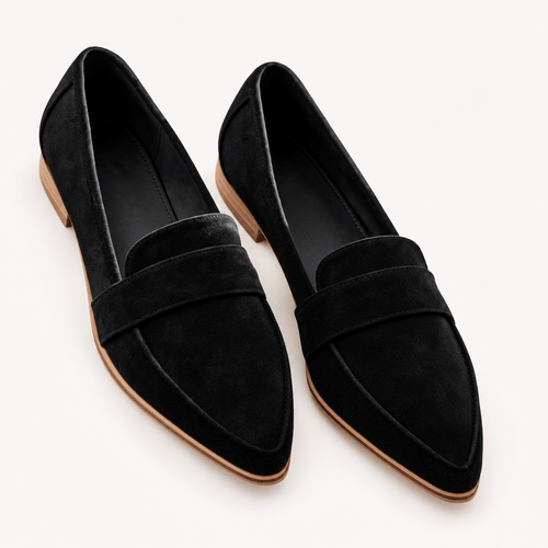 Carlota | Mocasines de ante con punta fina - Carmen Teruel