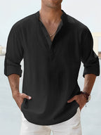 Marina Roca Evan - Camisa elegante de Lino – Negro – photo 11