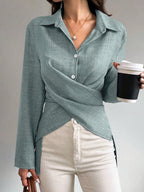 Anamartinezmadrid Julieta | Camisa de Lino Cruzada con Lazada Trasera – photo 2