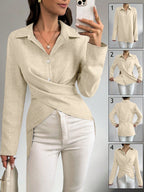 Anamartinezmadrid Julieta | Camisa de Lino Cruzada con Lazada Trasera