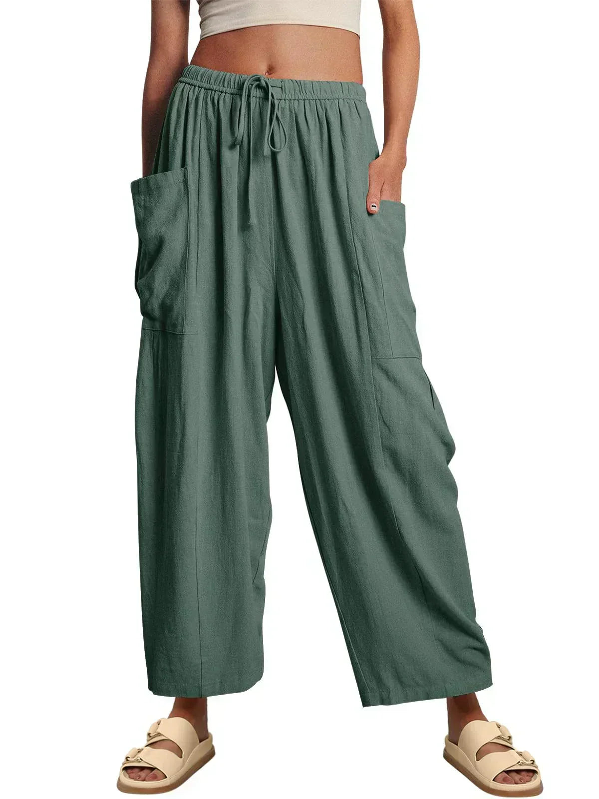 Marina Roca Ember | Pantalones de Pierna Ancha Sin Esfuerzo – Turquesa – photo 6