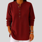 Anamartinezmadrid Ámbar | Jersey de Cuello Redondo con Botones Laterales – Rojo – photo 2